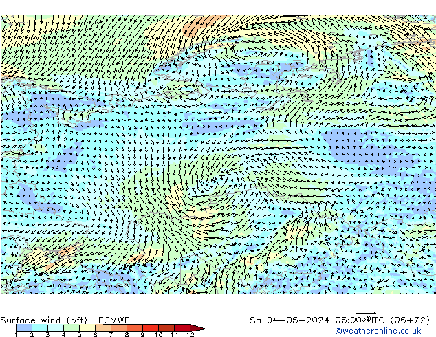  10 m (bft) ECMWF  04.05.2024 06 UTC