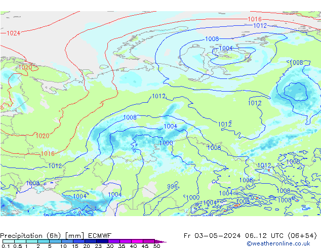 Z500/Rain (+SLP)/Z850 ECMWF пт 03.05.2024 12 UTC