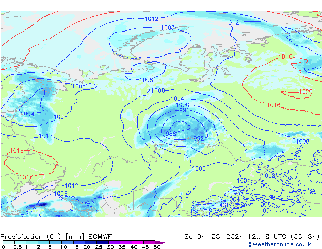 Z500/Rain (+SLP)/Z850 ECMWF Sáb 04.05.2024 18 UTC