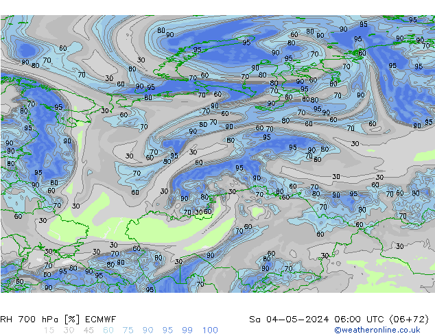 RH 700 hPa ECMWF Sáb 04.05.2024 06 UTC