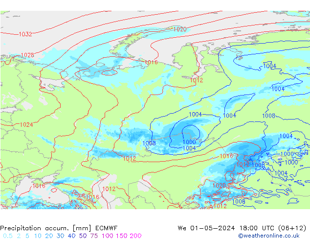 Precipitation accum. ECMWF Qua 01.05.2024 18 UTC