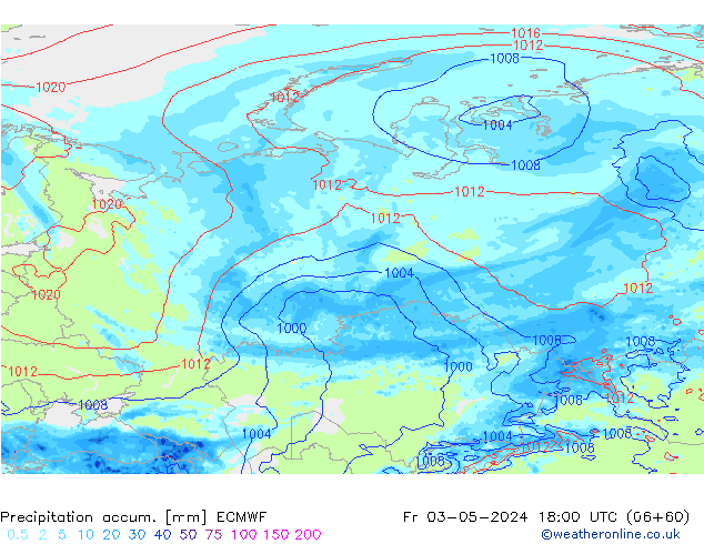 Precipitation accum. ECMWF Fr 03.05.2024 18 UTC