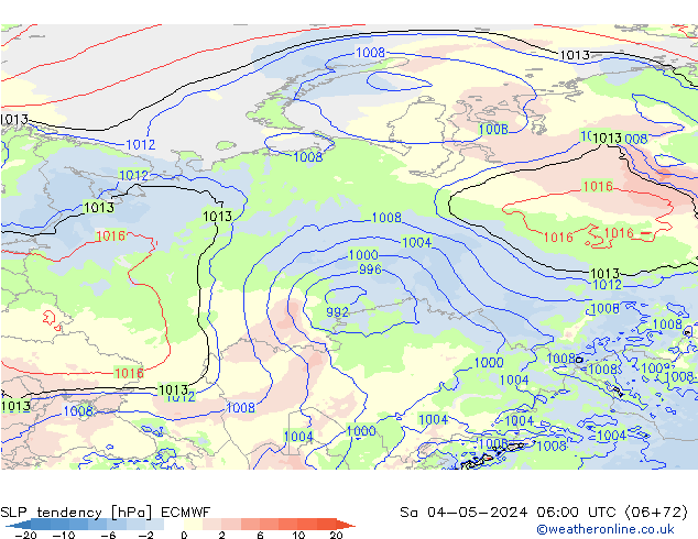 SLP tendency ECMWF Sáb 04.05.2024 06 UTC