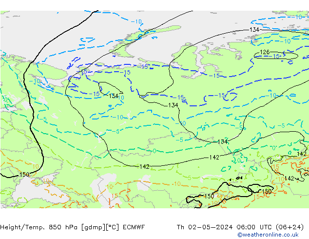 Z500/Rain (+SLP)/Z850 ECMWF Th 02.05.2024 06 UTC