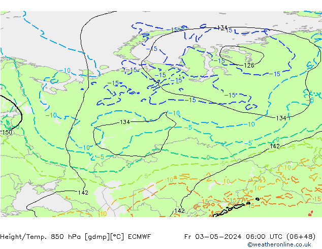 Z500/Rain (+SLP)/Z850 ECMWF Fr 03.05.2024 06 UTC