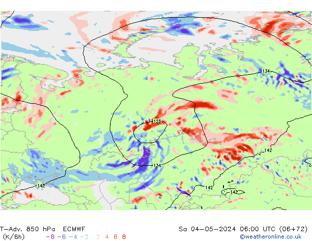 T-Adv. 850 hPa ECMWF  04.05.2024 06 UTC