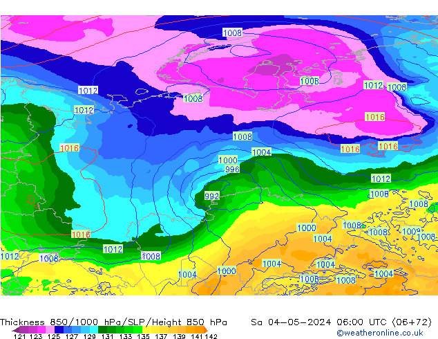 Thck 850-1000 hPa ECMWF Sáb 04.05.2024 06 UTC