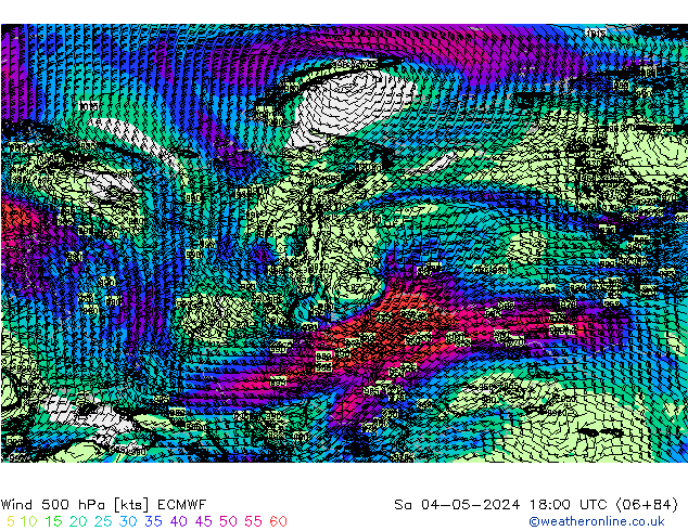 Wind 500 hPa ECMWF So 04.05.2024 18 UTC