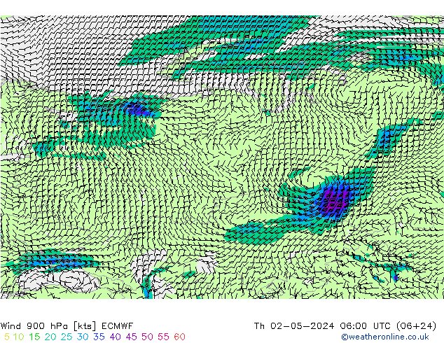 Wind 900 hPa ECMWF Th 02.05.2024 06 UTC