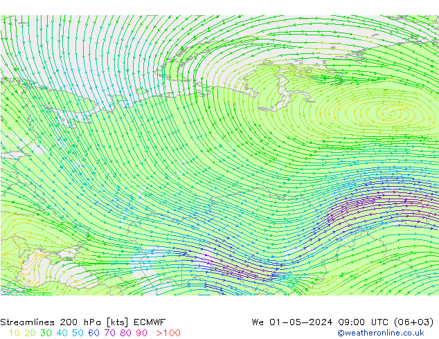  200 hPa ECMWF  01.05.2024 09 UTC