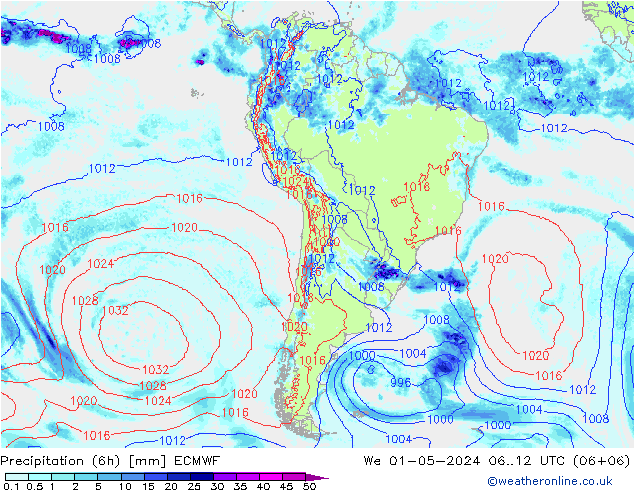 Z500/Regen(+SLP)/Z850 ECMWF wo 01.05.2024 12 UTC