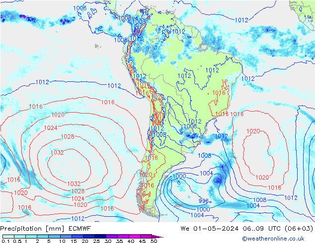 Precipitazione ECMWF mer 01.05.2024 09 UTC