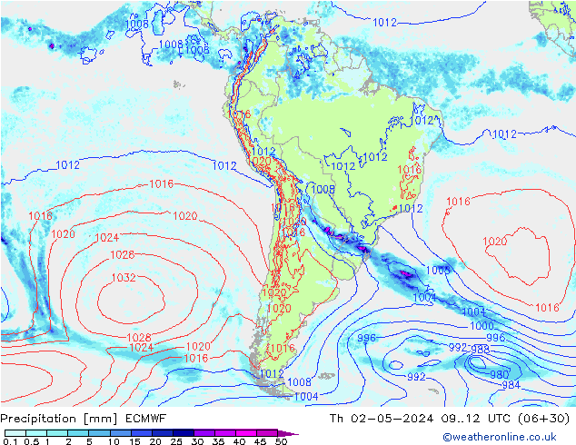 Precipitation ECMWF Th 02.05.2024 12 UTC