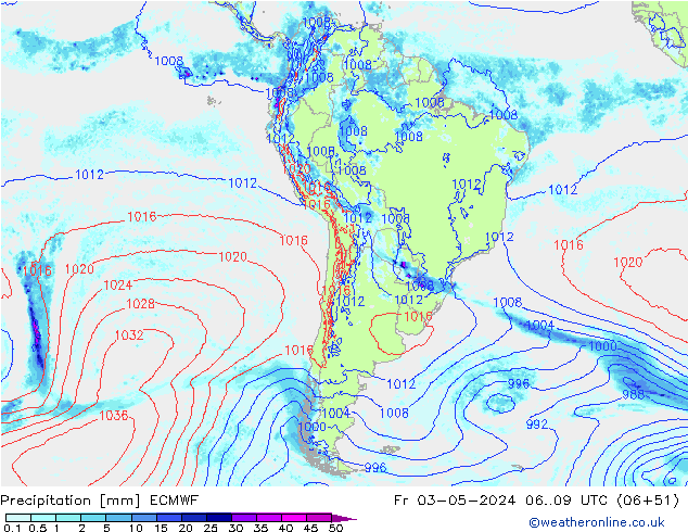 precipitação ECMWF Sex 03.05.2024 09 UTC