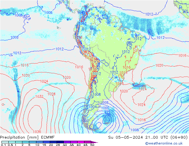 Precipitation ECMWF Su 05.05.2024 00 UTC