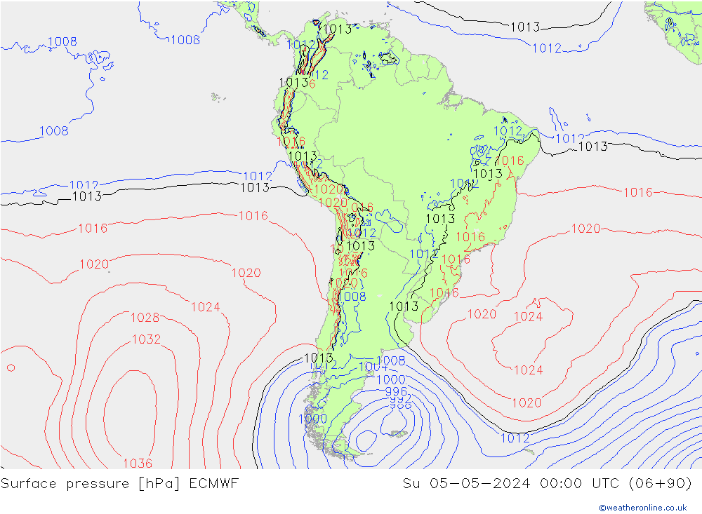 Luchtdruk (Grond) ECMWF zo 05.05.2024 00 UTC