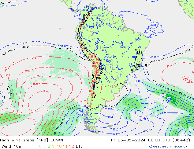 High wind areas ECMWF  03.05.2024 06 UTC