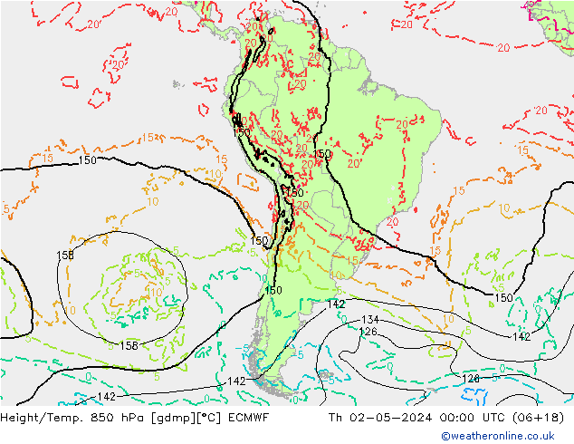 Z500/Rain (+SLP)/Z850 ECMWF Th 02.05.2024 00 UTC