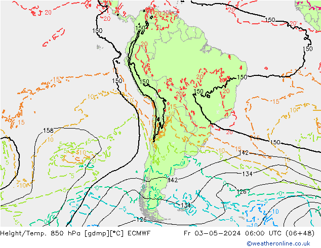 Height/Temp. 850 hPa ECMWF  03.05.2024 06 UTC