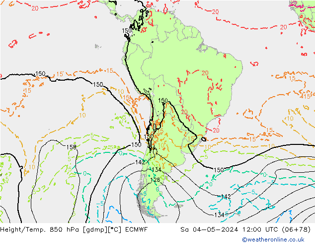 Z500/Rain (+SLP)/Z850 ECMWF  04.05.2024 12 UTC