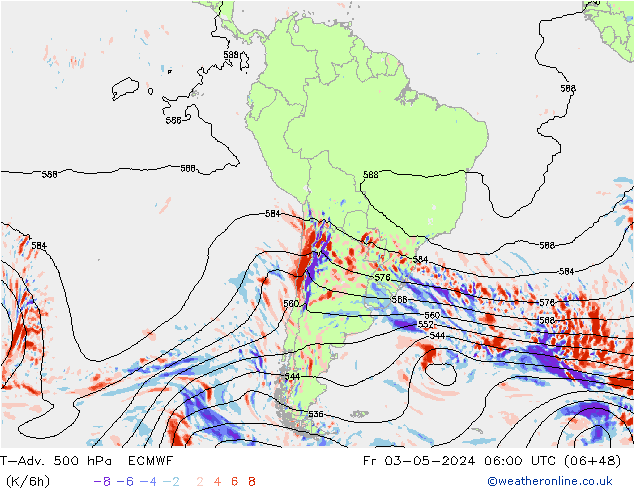 T-Adv. 500 hPa ECMWF vie 03.05.2024 06 UTC