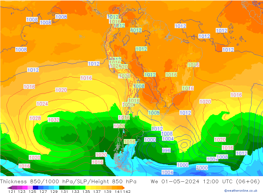 Thck 850-1000 hPa ECMWF We 01.05.2024 12 UTC