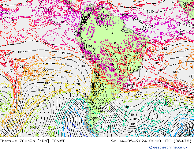 Theta-e 700hPa ECMWF  04.05.2024 06 UTC