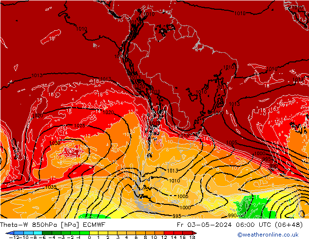 Theta-W 850hPa ECMWF  03.05.2024 06 UTC