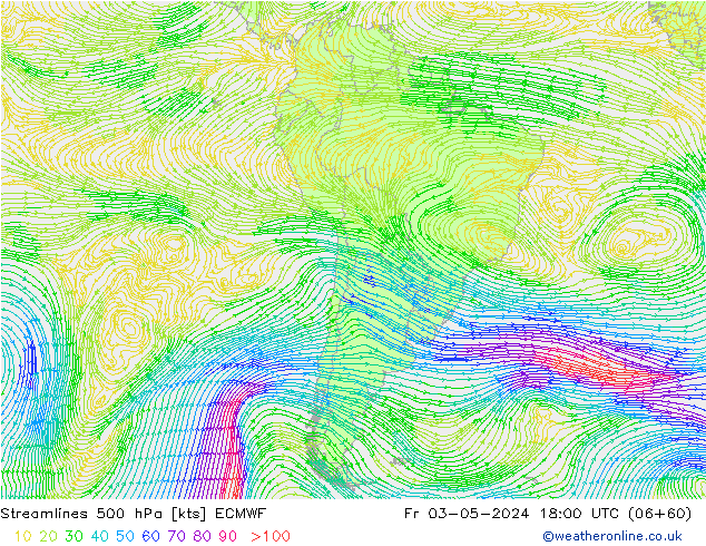 Streamlines 500 hPa ECMWF Fr 03.05.2024 18 UTC