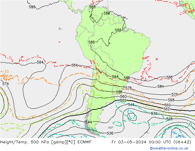Z500/Rain (+SLP)/Z850 ECMWF пт 03.05.2024 00 UTC
