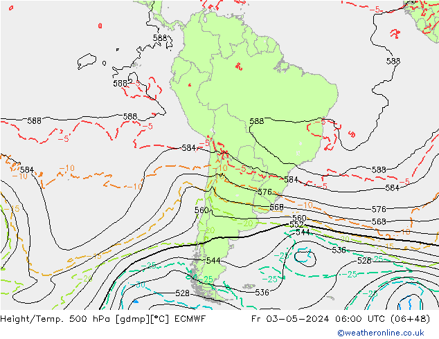 Z500/Rain (+SLP)/Z850 ECMWF pt. 03.05.2024 06 UTC