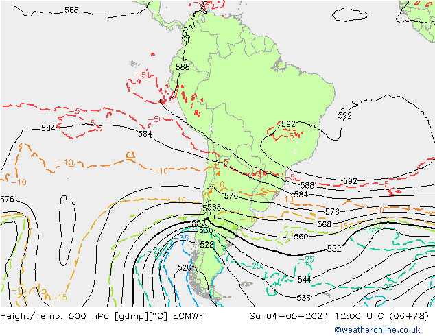 Z500/Rain (+SLP)/Z850 ECMWF  04.05.2024 12 UTC