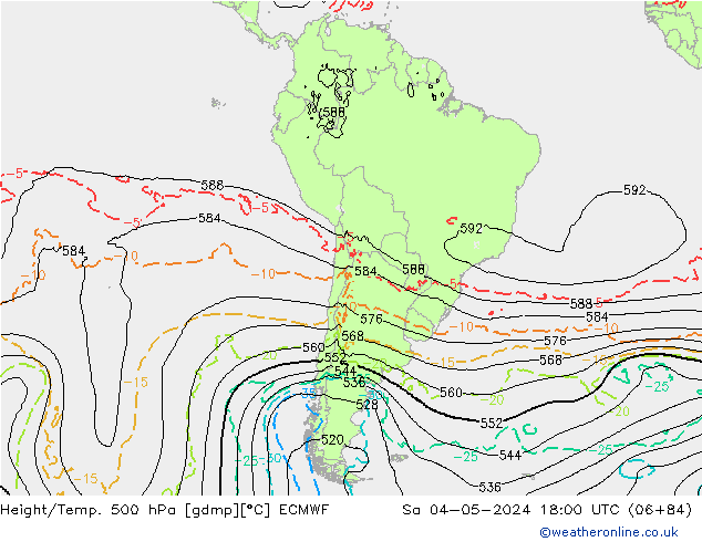 Z500/Rain (+SLP)/Z850 ECMWF Sáb 04.05.2024 18 UTC