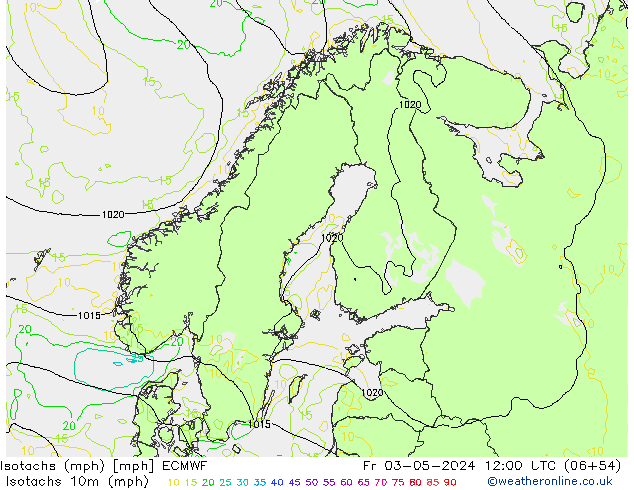 Isotachs (mph) ECMWF Sex 03.05.2024 12 UTC