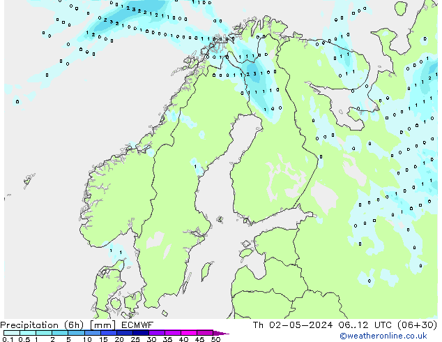 Z500/Rain (+SLP)/Z850 ECMWF Th 02.05.2024 12 UTC