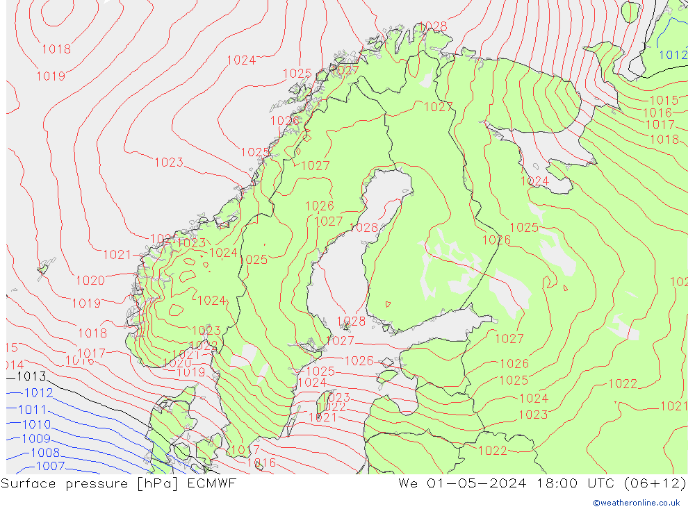 Bodendruck ECMWF Mi 01.05.2024 18 UTC