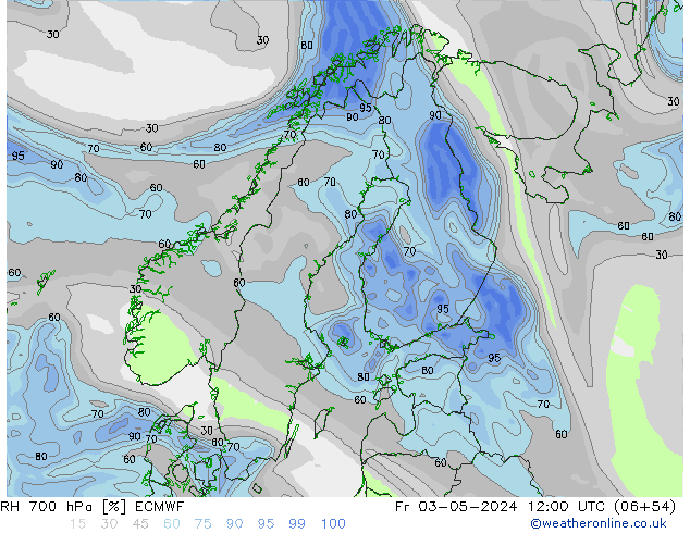 RH 700 hPa ECMWF Fr 03.05.2024 12 UTC