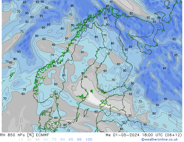 RH 850 hPa ECMWF Mi 01.05.2024 18 UTC