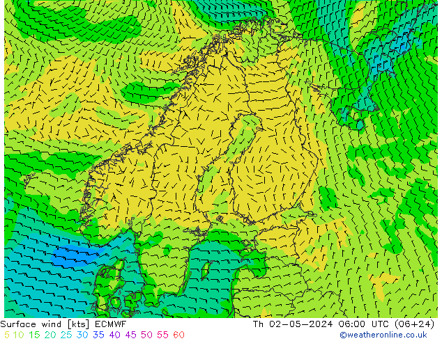 Bodenwind ECMWF Do 02.05.2024 06 UTC