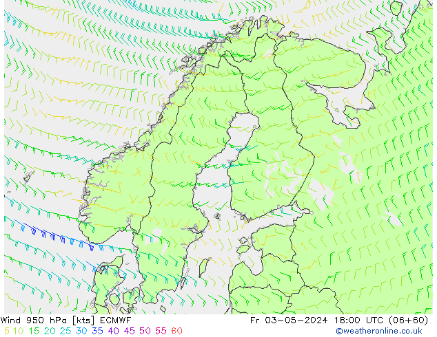 Yağış 6sa/Rüz. 10m/950 ECMWF Cu 03.05.2024 18 UTC