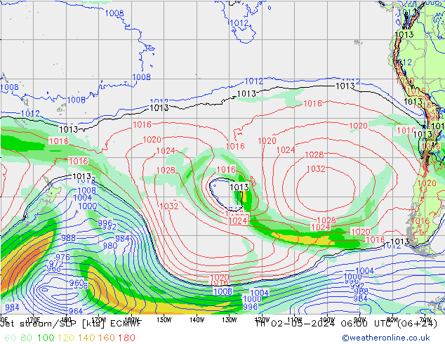 Prąd strumieniowy ECMWF czw. 02.05.2024 06 UTC