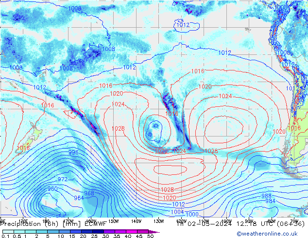 Z500/Yağmur (+YB)/Z850 ECMWF Per 02.05.2024 18 UTC