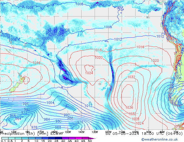 Z500/Rain (+SLP)/Z850 ECMWF Dom 05.05.2024 00 UTC