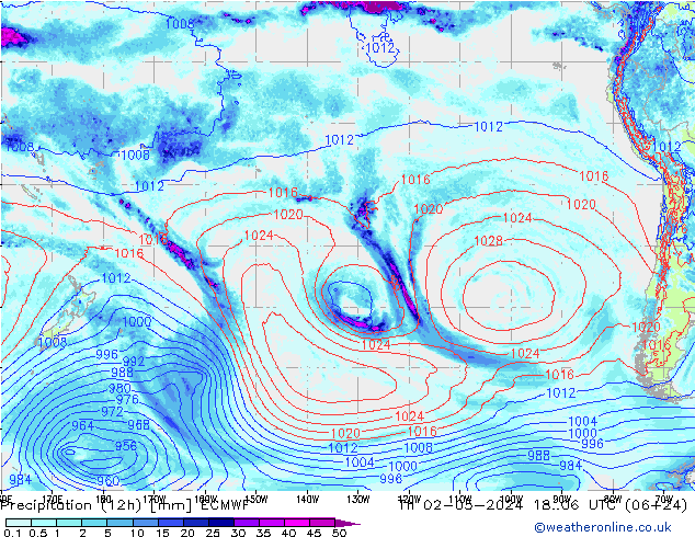 Précipitation (12h) ECMWF jeu 02.05.2024 06 UTC