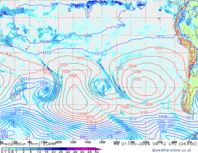 Precipitation ECMWF We 01.05.2024 12 UTC