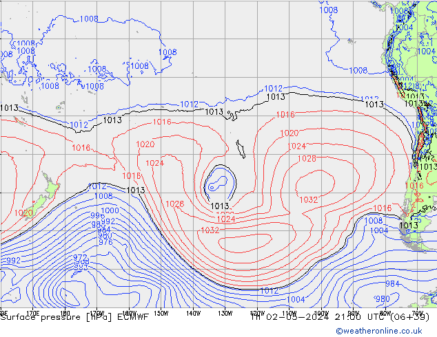 Yer basıncı ECMWF Per 02.05.2024 21 UTC