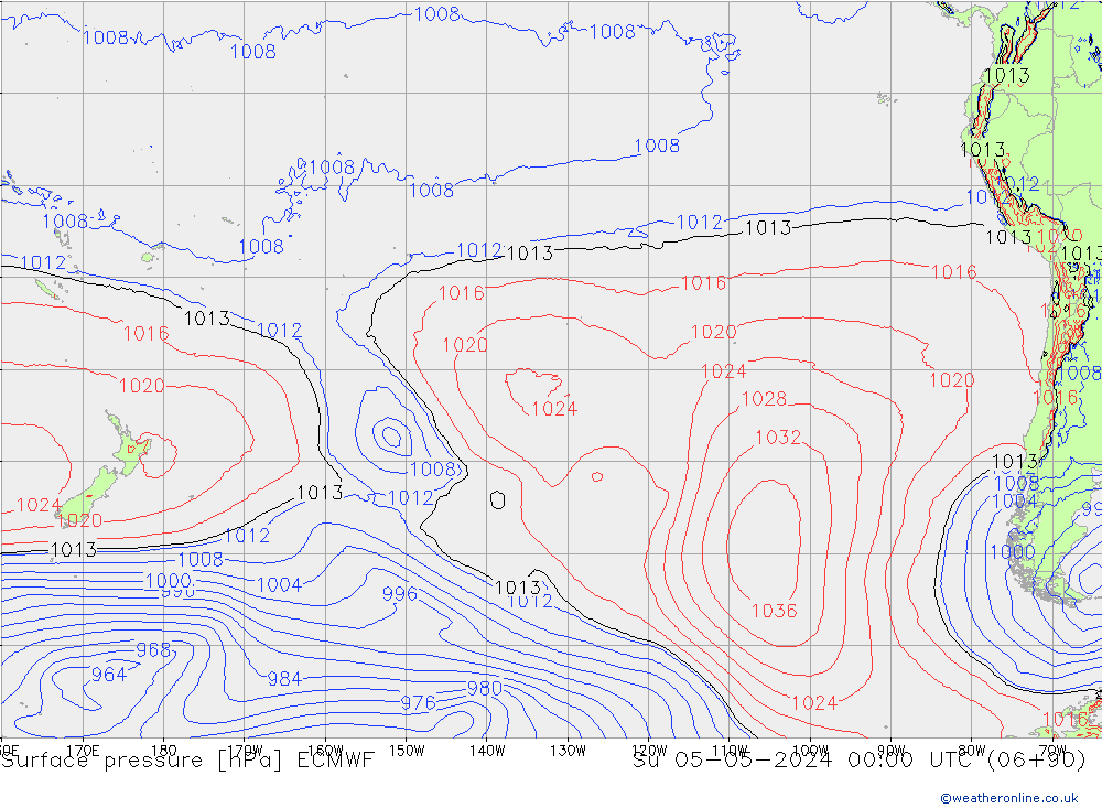 приземное давление ECMWF Вс 05.05.2024 00 UTC