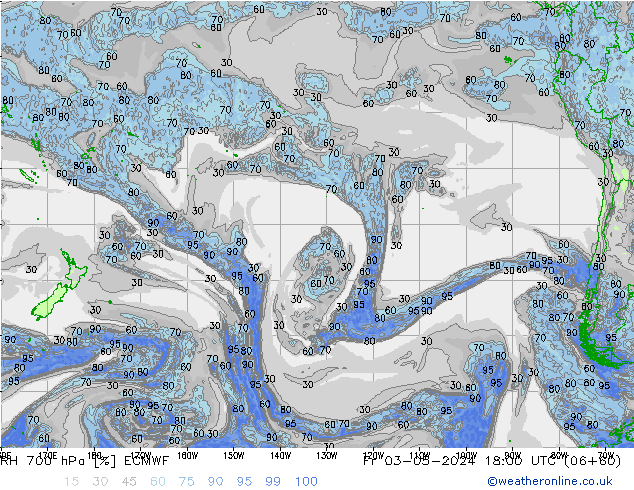 RH 700 hPa ECMWF Fr 03.05.2024 18 UTC