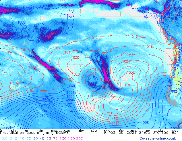 Precipitation accum. ECMWF pt. 03.05.2024 21 UTC