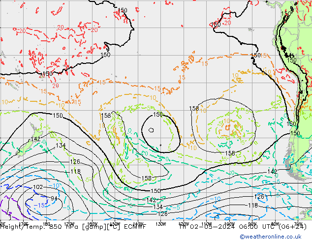 Z500/Rain (+SLP)/Z850 ECMWF gio 02.05.2024 06 UTC